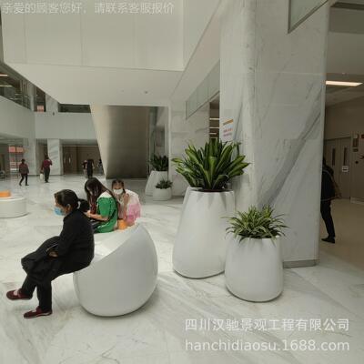 四川成都乐山玻璃钢55301花器 供应家医院酒大堂大厅厂种店植花器