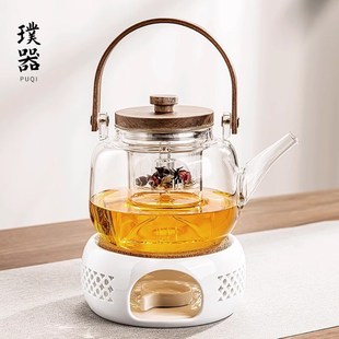 煮茶器煮茶炉陶瓷蜡烛温茶炉围炉煮茶 玻璃煮茶壶花茶泡茶家用新款