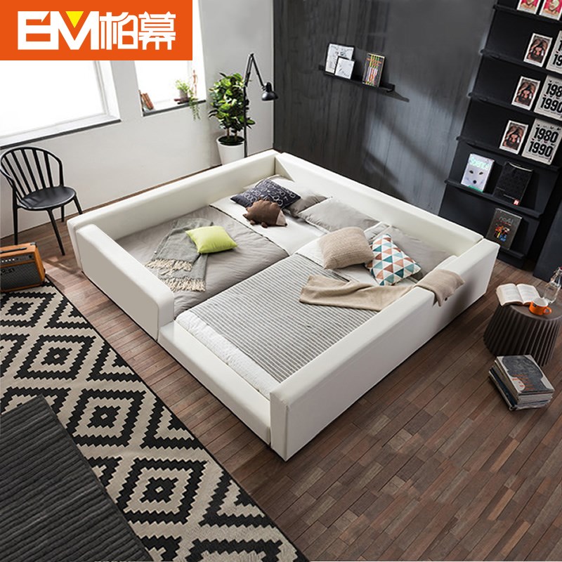 柏幕 二胎亲子床组合床拼接加宽双人床护栏围栏超大床3米BMC598B