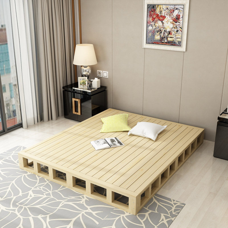 松木硬床板木板床垫1.5米加高床架1.8米加宽双人床板榻榻米可定制