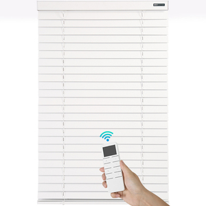 美尔耐电动实木百叶窗帘木质遮光升降卷帘书房客厅卧室办公室家用