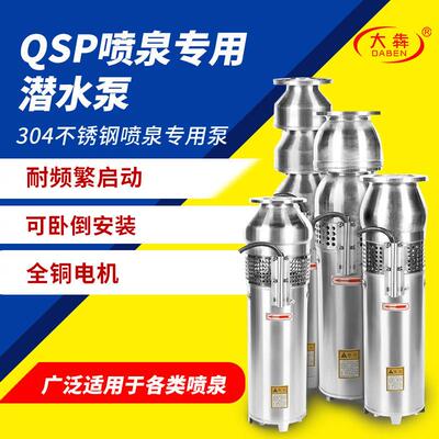 定制QSP不锈钢喷泉泵酒店音乐景观喷泉潜水泵QS大型喷泉景观泵