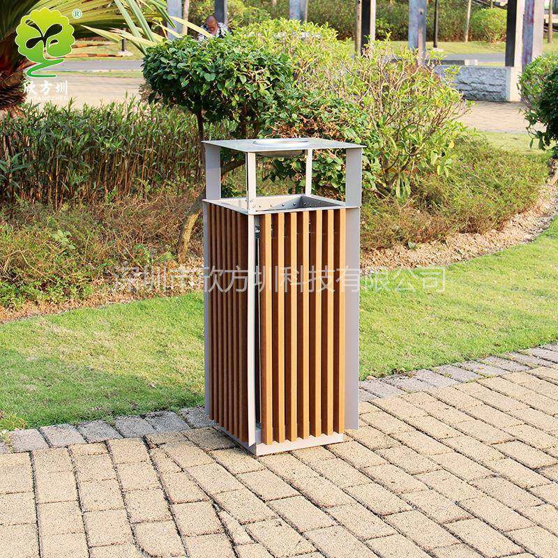 出口贸易仿木垃圾桶冷板喷塑公园街道户外金属单桶果皮箱不锈钢,基础建材,不锈钢垃圾桶,淘宝优惠券,粉丝福利购,淘宝优惠卷