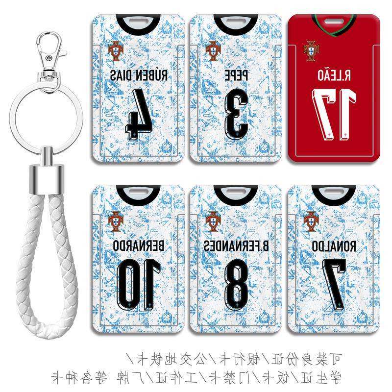 葡萄牙足球队服C罗门禁卡B费 B席身份证件保护套学生证校园饭卡套