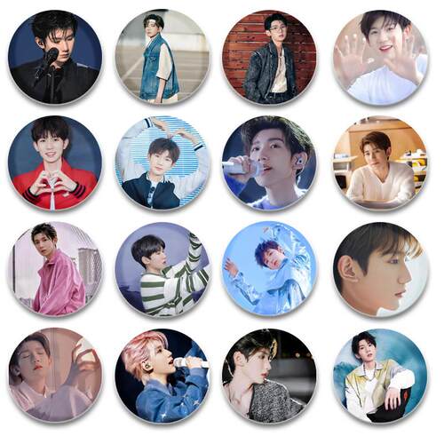 王源周边diy明星58mm应援吧唧胸章镭射马口铁书包徽章饰品TFboys