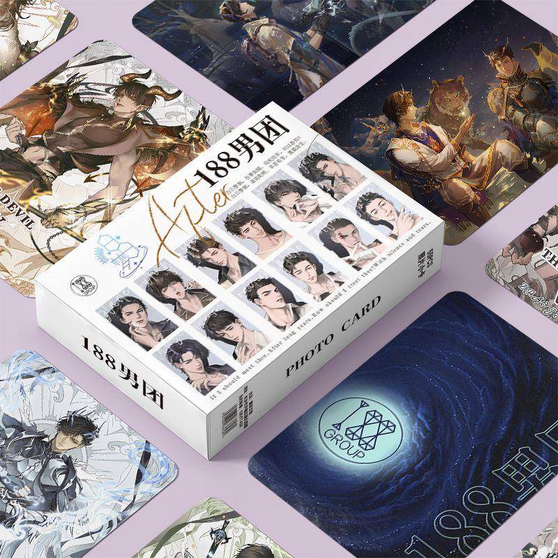 188男团周边三寸盒装55张镭射小卡拍立得照LOMO卡生日礼物