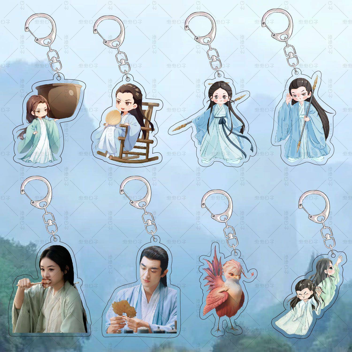 新款与凤行赵丽颖林更新周边Q版举缸钥匙扣背包书包挂件咯咯哒挂