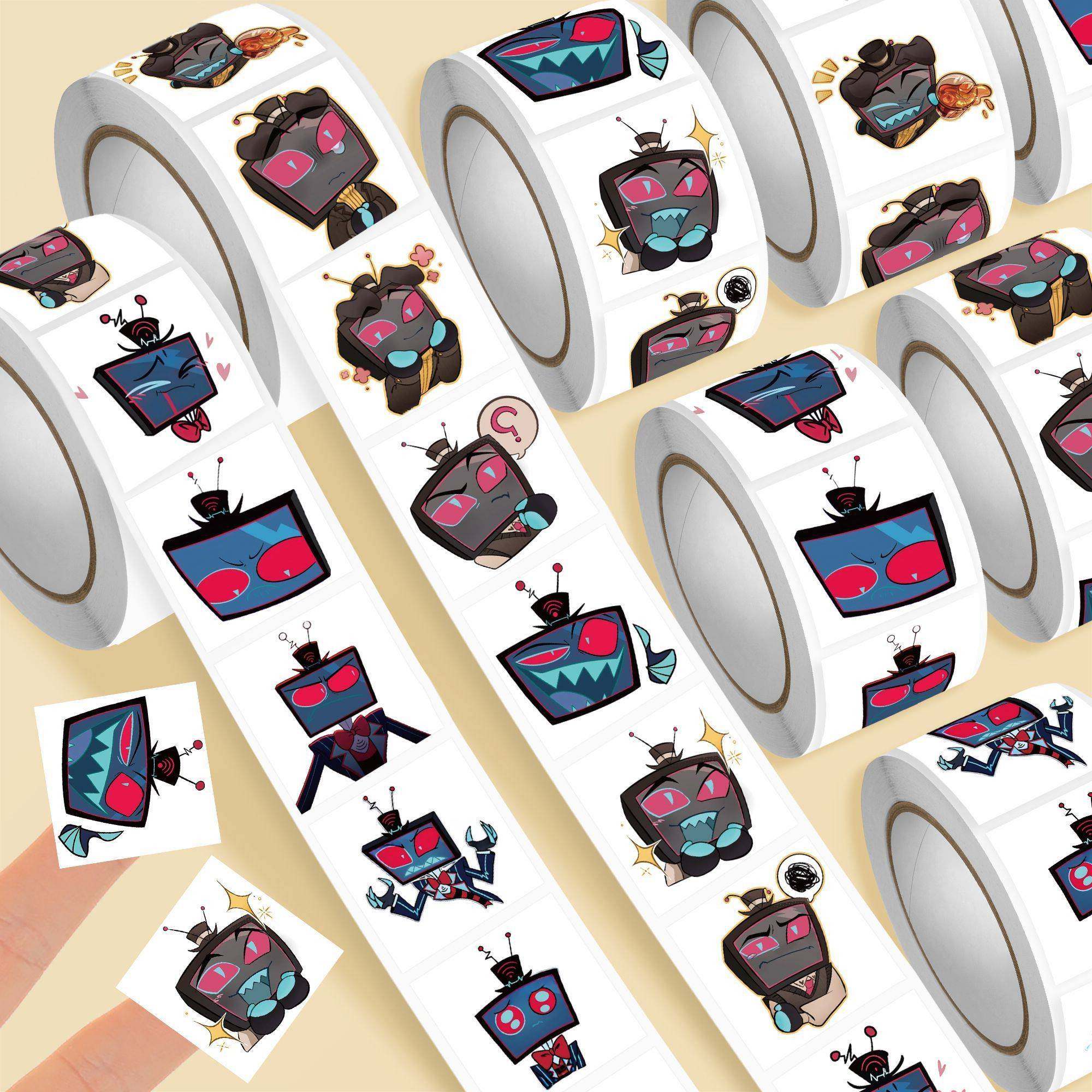 沃沃头表情包热门动漫地狱客栈创意装饰手账桌面高清DIY卷卷贴