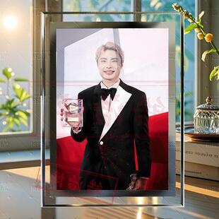 石宇奇世界羽联年终总决赛纪念装饰画水晶玻璃相框羽毛球周边礼物