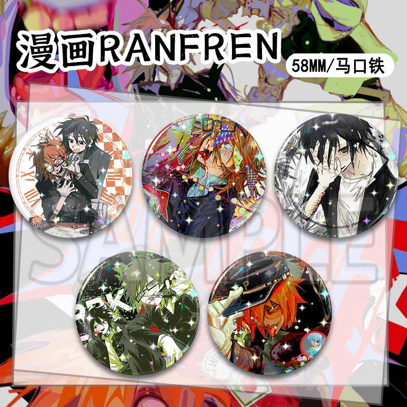 漫画ranfren猫猫侠吧唧徽章镭射碎玻璃马口铁底胸针背包挂饰礼物
