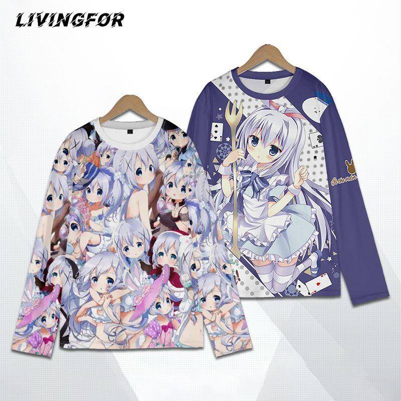 请问您今天要来点兔子吗动漫周边长袖T恤香风智乃cos二次元痛衣服