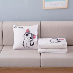 多功能汽车抱枕被子两用夏凉被卡通可折叠车上靠枕垫被小靠枕