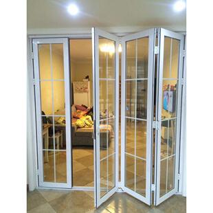 大型折叠门推拉门隔断钛镁铝合金钢化玻璃阳台厨房客厅洗车房车库