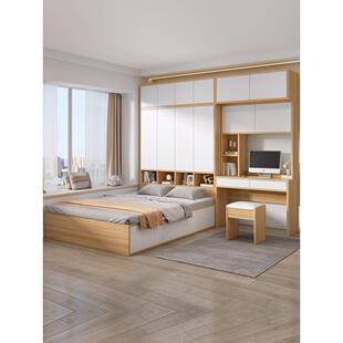 榻榻米衣柜床一体实木小户型带书柜子电脑桌靠墙多功能储物儿童床