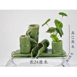 增氧气泵家用养鱼缸盆小流水族箱造景喷泉圆型玻璃陶瓷搭配件循环