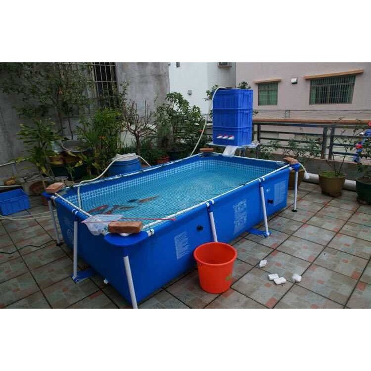 刀刮布帆布鱼池金鱼锦鲤暂养池水族箱折叠支架水池养鱼池金鱼缸