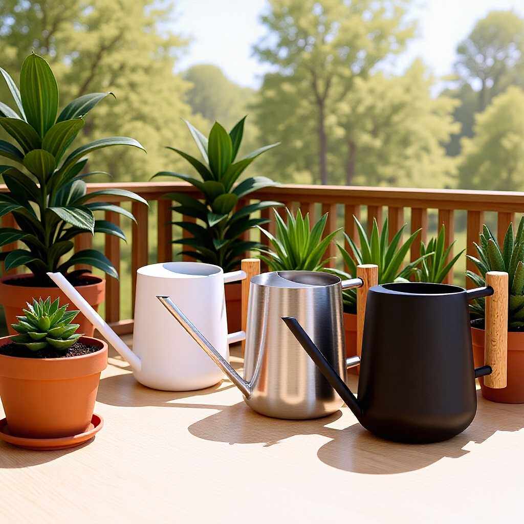 不锈钢喷雾壶长嘴室内浇水壶 园艺工具金属洒水壶木柄浇花喷雾壶