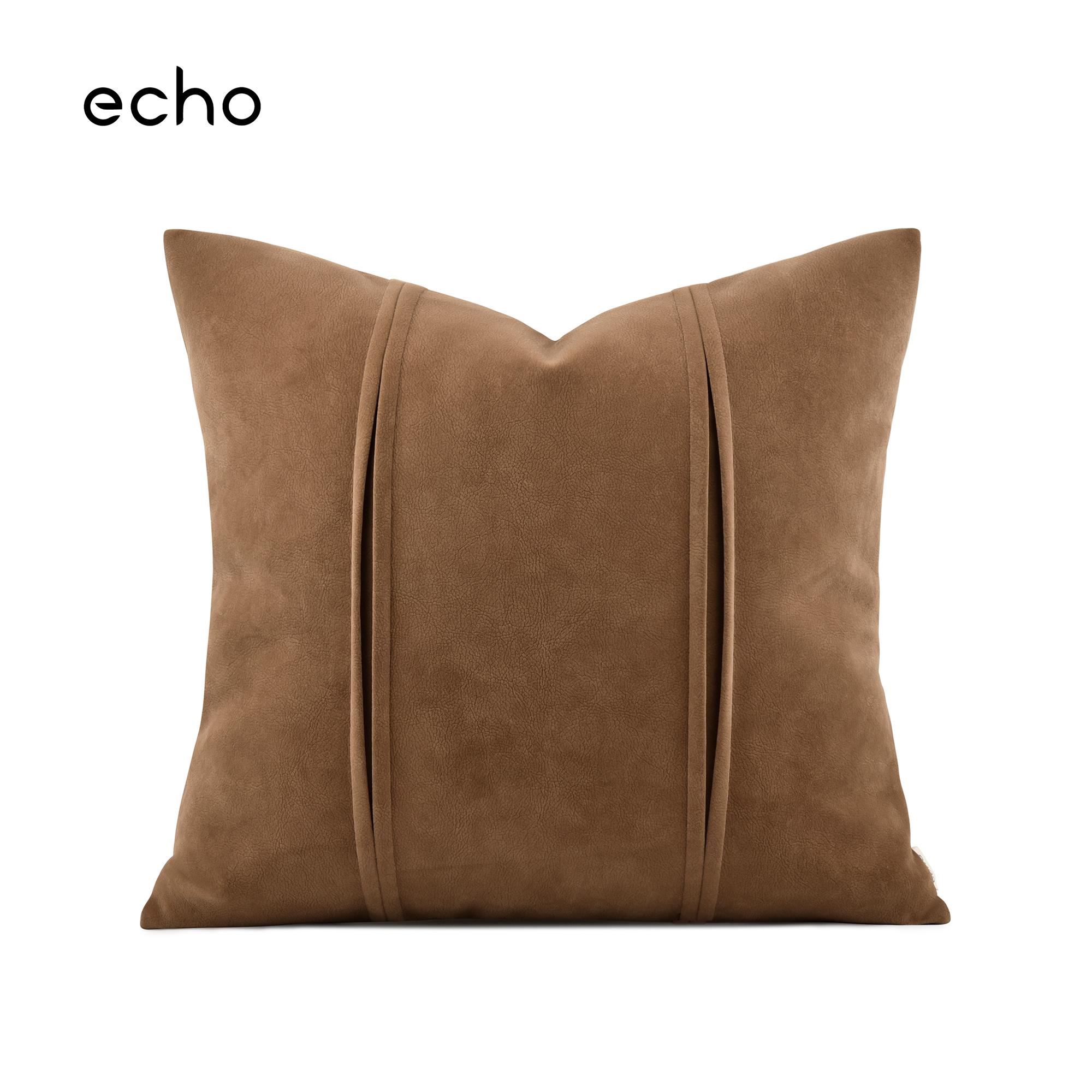 轻奢酒店样板间橘橙咖色科技绒新中式抱枕沙发客厅方形靠枕靠垫套