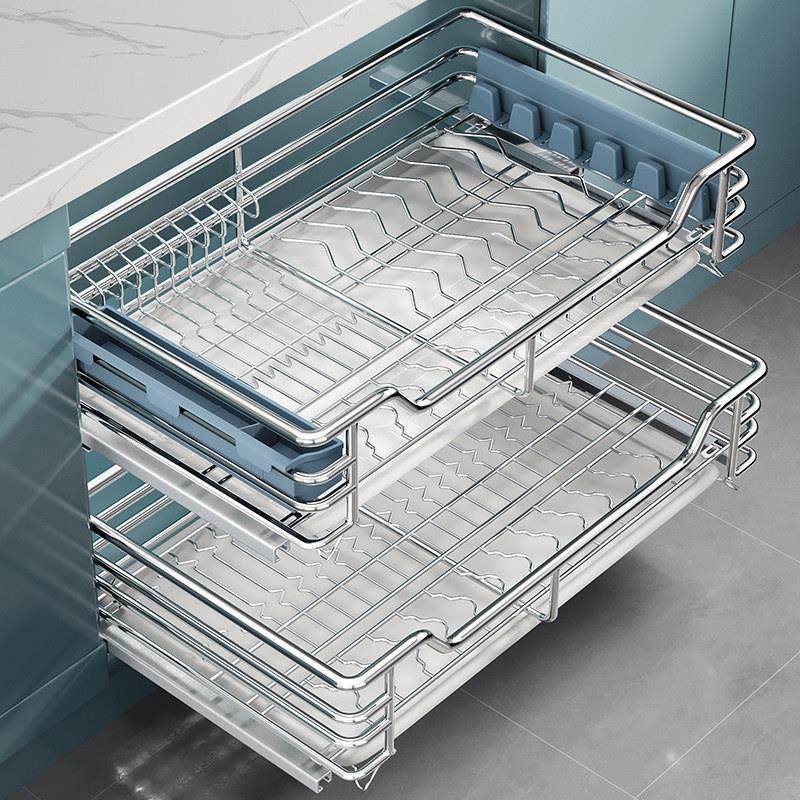 酷太拉篮厨房整体橱柜抽屉式304不锈钢碗碟碗盘柜双层?具车碗架调,家装主材,拉篮,淘宝优惠券,粉丝福利购,淘宝优惠卷