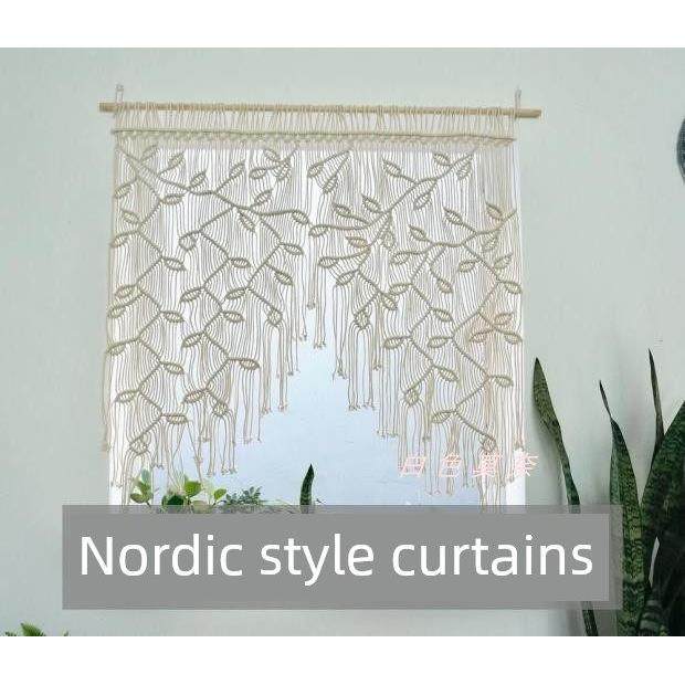 北欧风房间装饰手工编织挂毯 家居墙面挂件波西米亚树叶窗帘门帘,居家布艺,挂毯/壁毯,淘宝优惠券,粉丝福利购,淘宝优惠卷