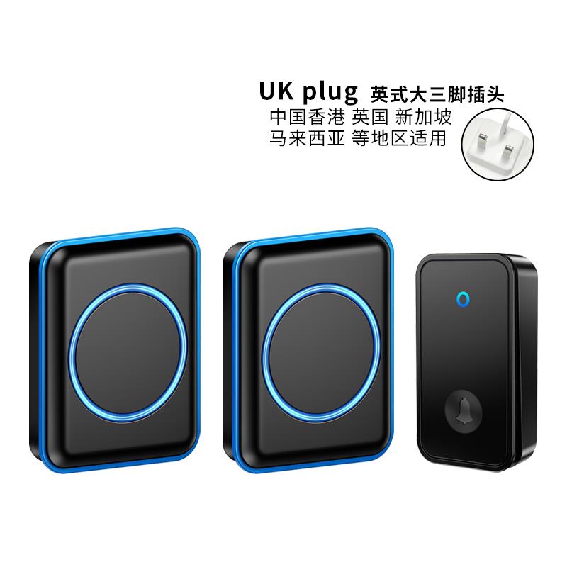 无线门铃自发电家用英规英式插头防水遥控中国香港门钟英标一拖二
