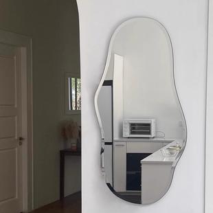 异形穿衣镜网红全身镜不规则装饰镜子ins湖泊镜水滴形壁挂化妆镜