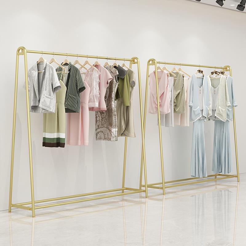 轻奢简约服装店展示架婚纱挂衣架女装店衣服落地货架童装衣服架子