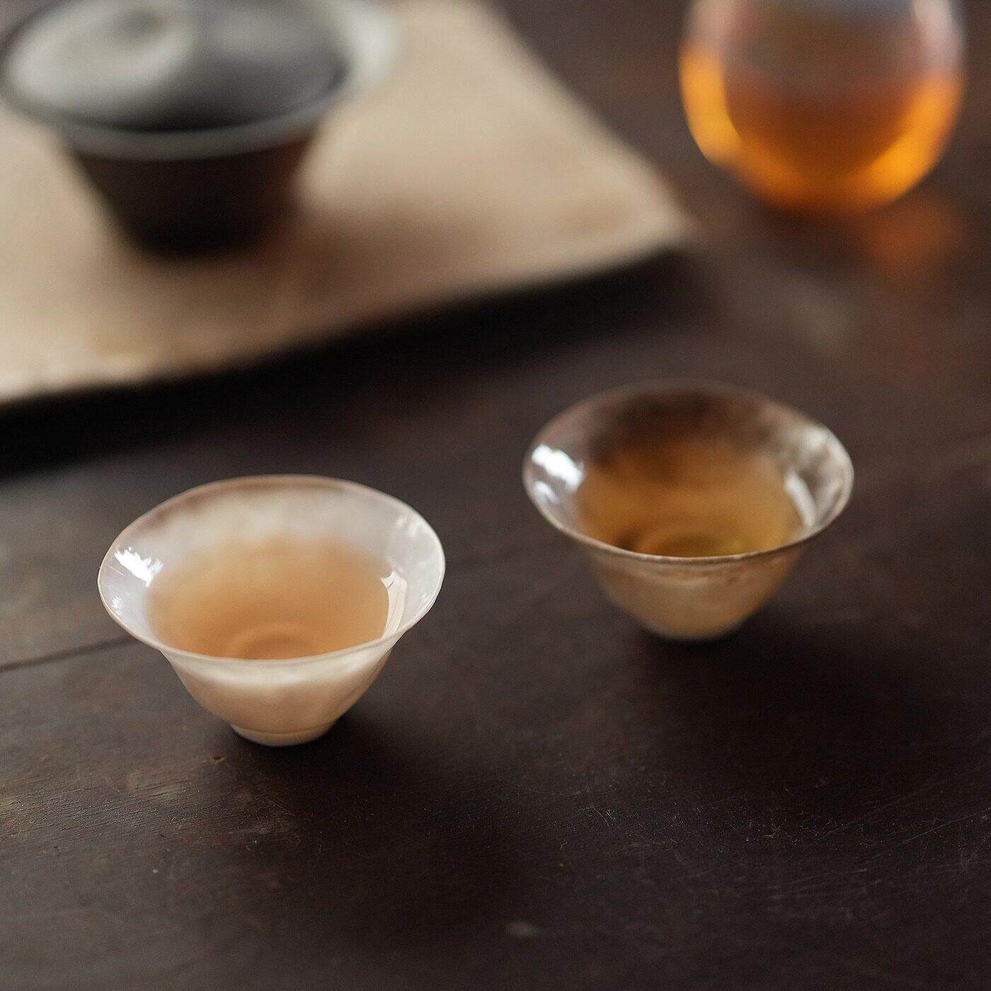 九烧柴烧遇光功夫茶杯功夫茶小茶杯手捏薄胎杯岩茶单丛落灰侘寂杯