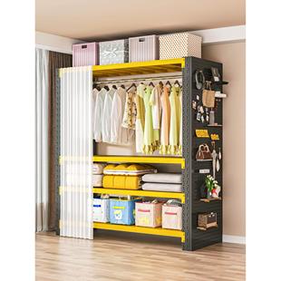 带防尘帘货架置物架多层家用行李箱落地客厅收纳架阳台储物铁架子