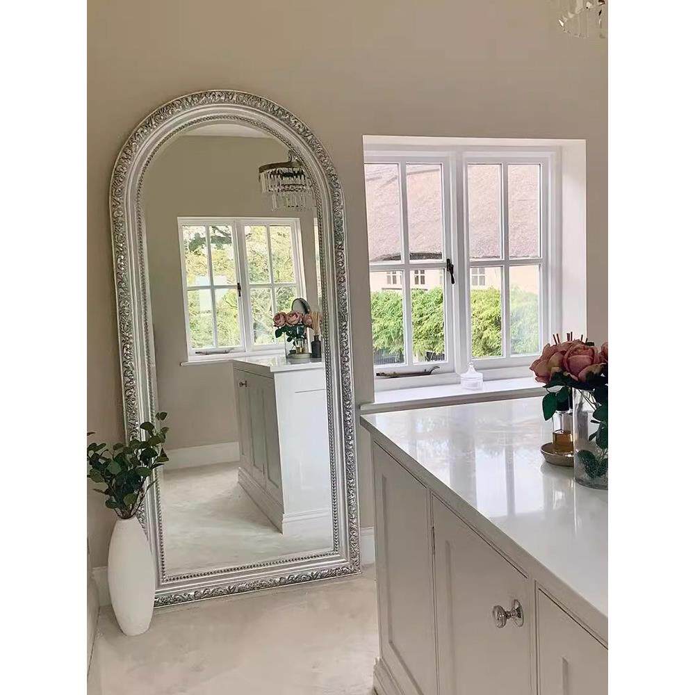 法式覆古落地全身镜欧式实木雕花试衣穿衣镜子壁挂客厅服装换衣镜