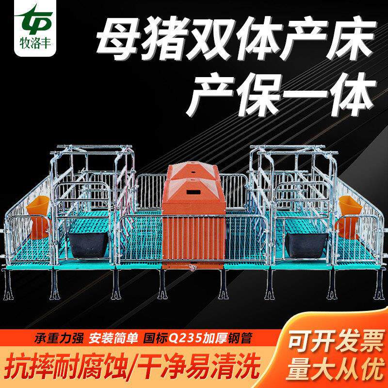 双体母猪产床保育床一体产保两用床2.5厚热镀锌产房养殖猪分娩床
