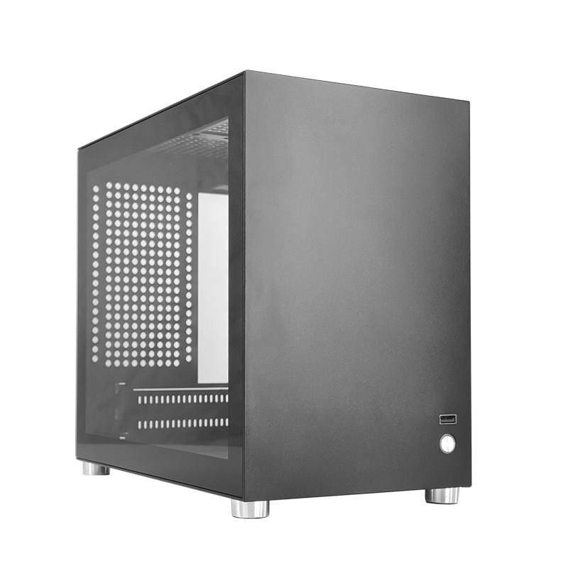 欣业达M02白色侧透ITX小主机箱大电源厚钢板双开侧板台式机小机箱