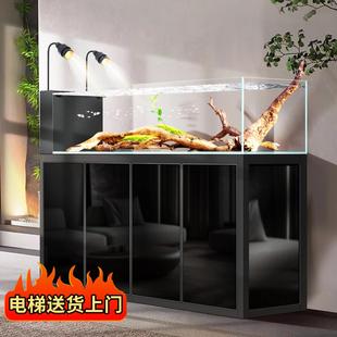 原生态溪流缸鱼缸客厅大型落地底滤造景水族箱2025新款 免换水草缸