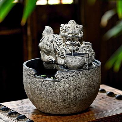 招财流水生财摆件循环水貔貅吐水兽办公室氛围茶室布置水系景观