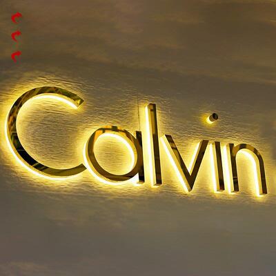 门头不锈钢背发光字背景墙金属玫瑰金钛水晶丙烯酸背光字定制