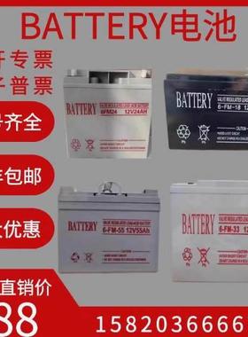 BATTERY蓄电池6-FM-55 12V55AH40A24A33AH18A东君应急照明36V电源