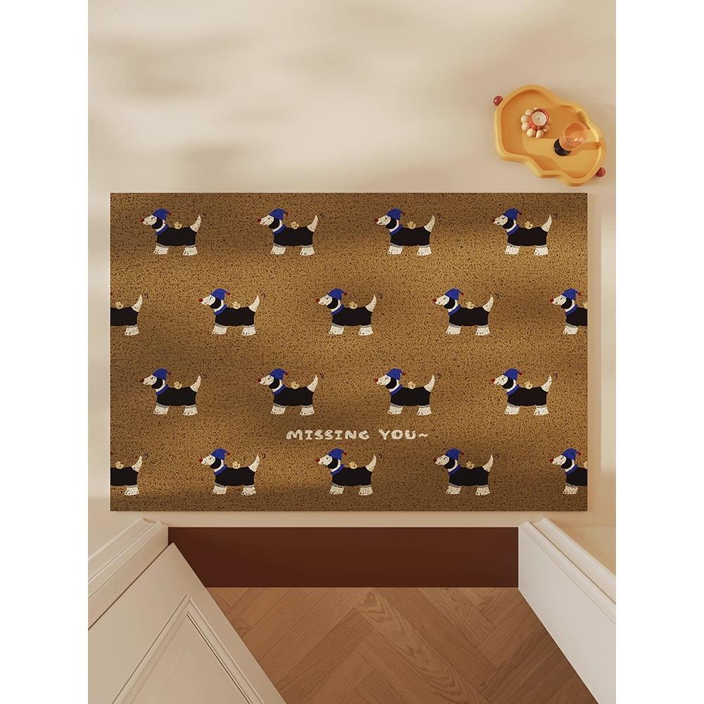 钢丝圈入口地板垫吠叫小狗入口门Pvc土脚垫家庭门厅防滑脚垫