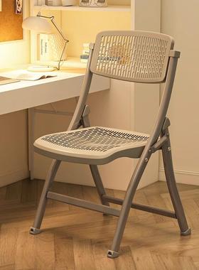 SAMS折叠椅加厚塑料凳子家用电脑办公椅子便携会议椅餐椅靠背躺椅