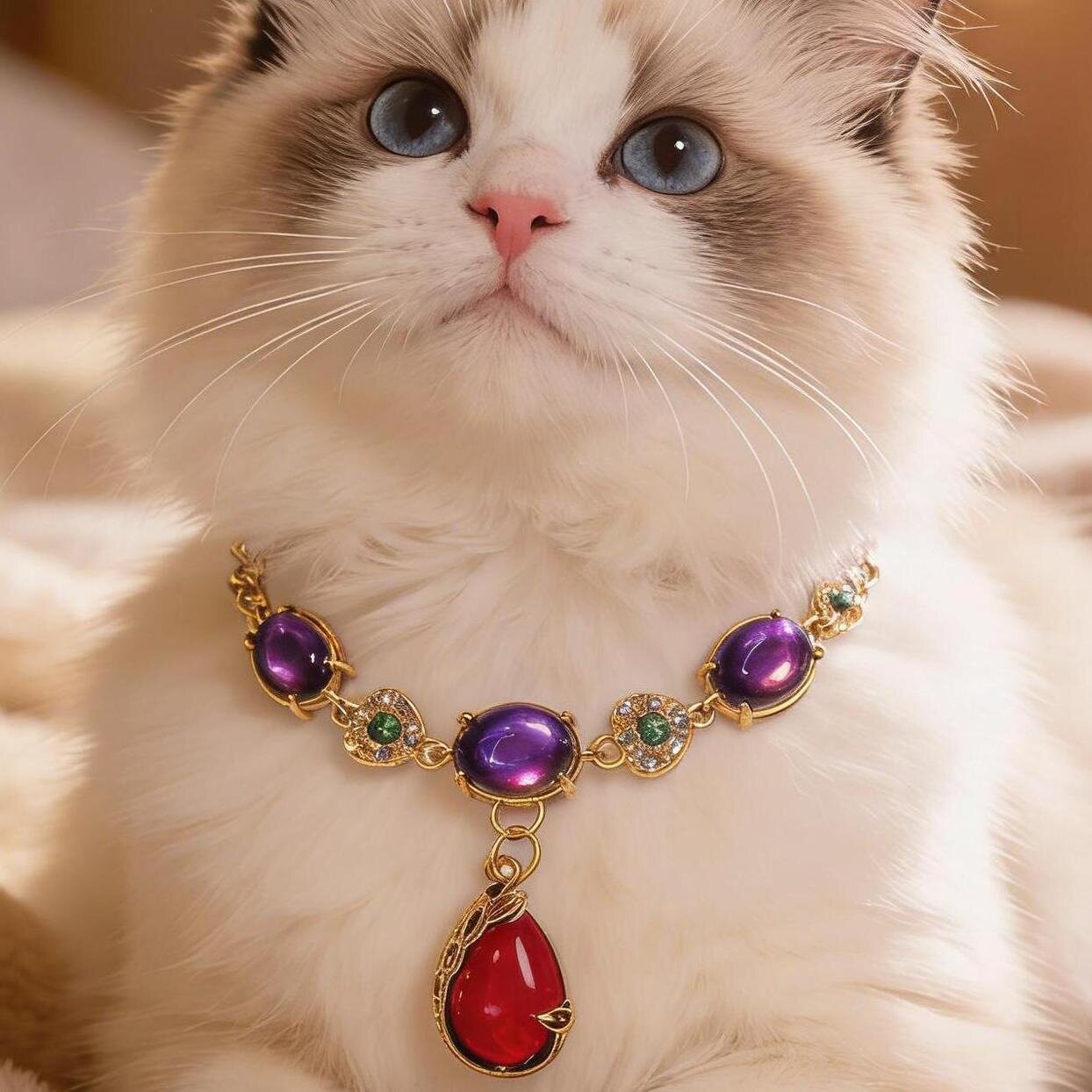 宠物水晶猫猫项链+公主风项圈
