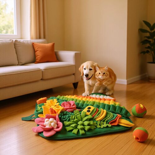 宠物慢食嗅闻垫猫狗防噎藏食互动