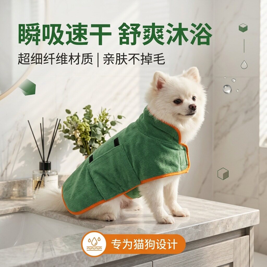 大中小型犬冬季透气速干宠物浴袍