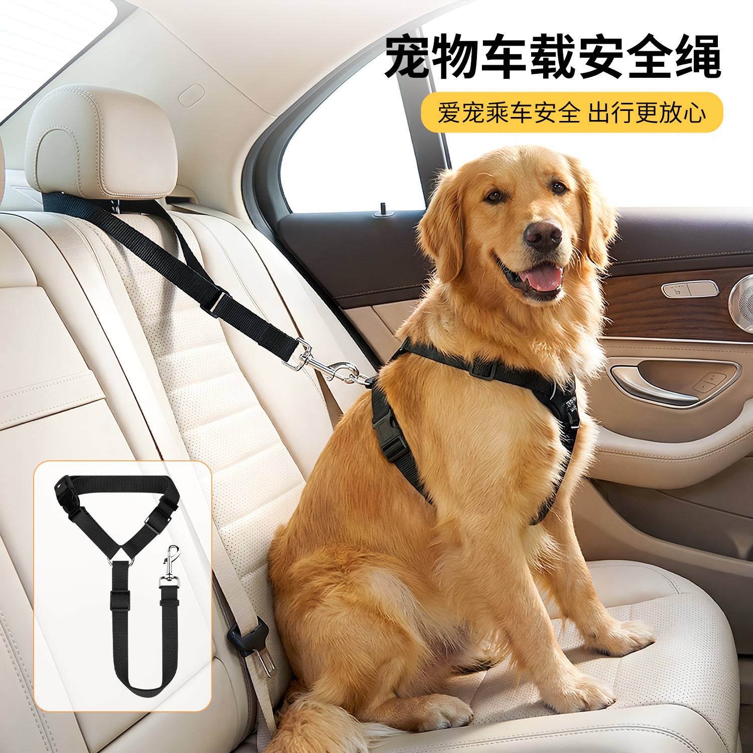 宠物狗狗车载安全带牵引绳套装｜图片