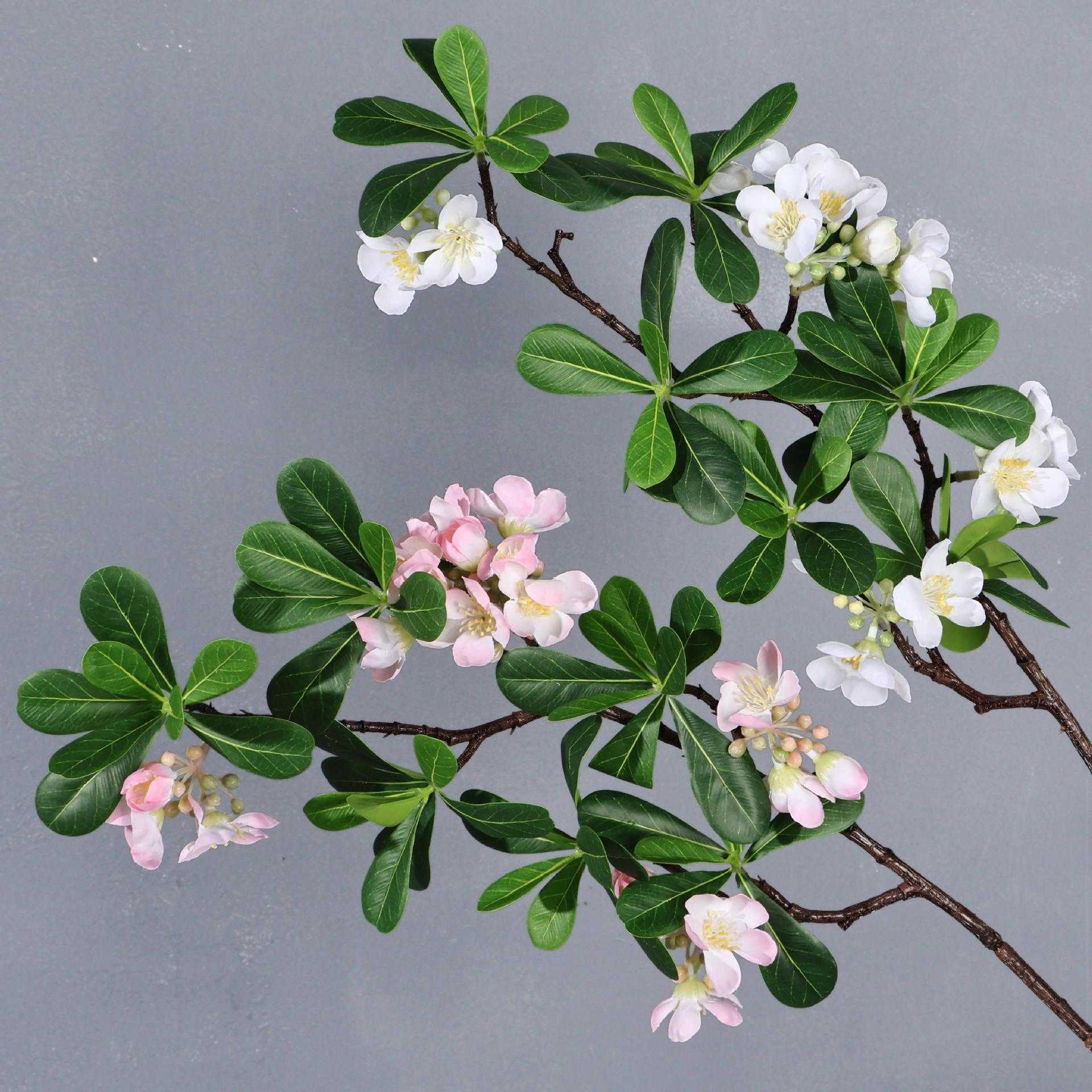海桐花苹果花单枝仿真假树绿植