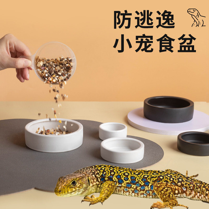 面包虫活虫防逃逸陶瓷食盆高边专