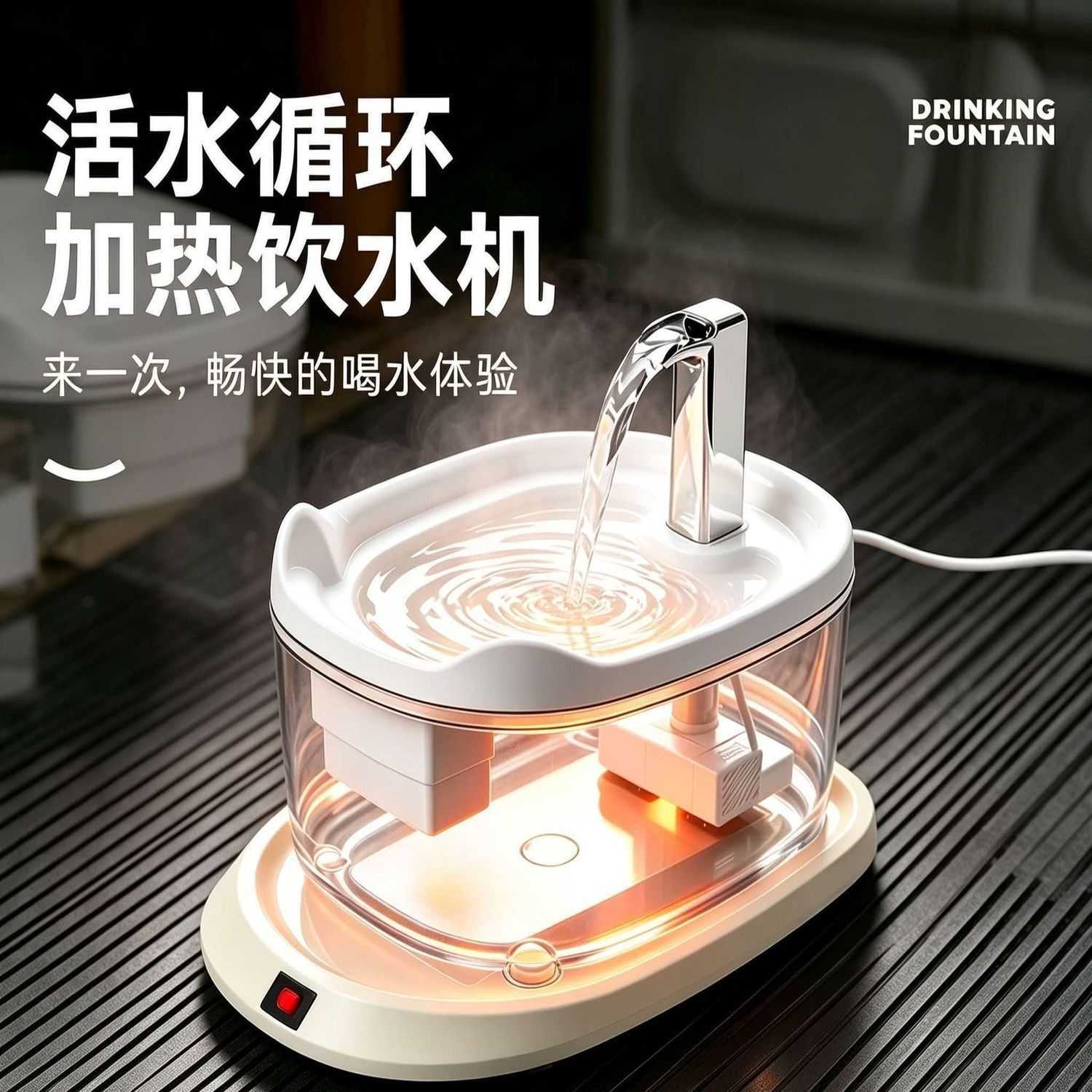 猫咪恒温自动饮水机带加热流动
