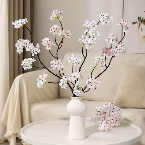 仿真花梨樱花枝桃花枝禅意插花
