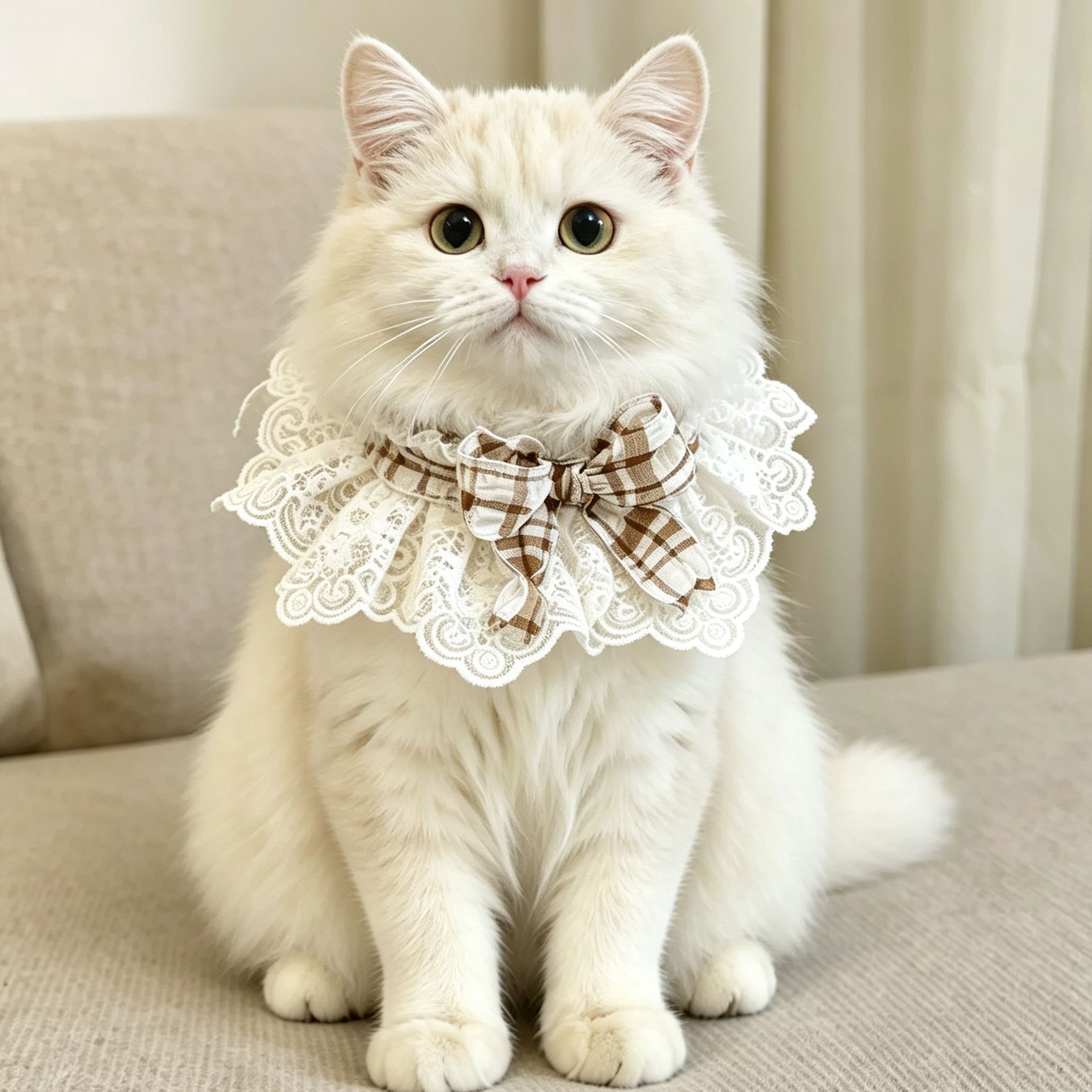 猫咪专用蕾丝领结围脖口水巾萌宠