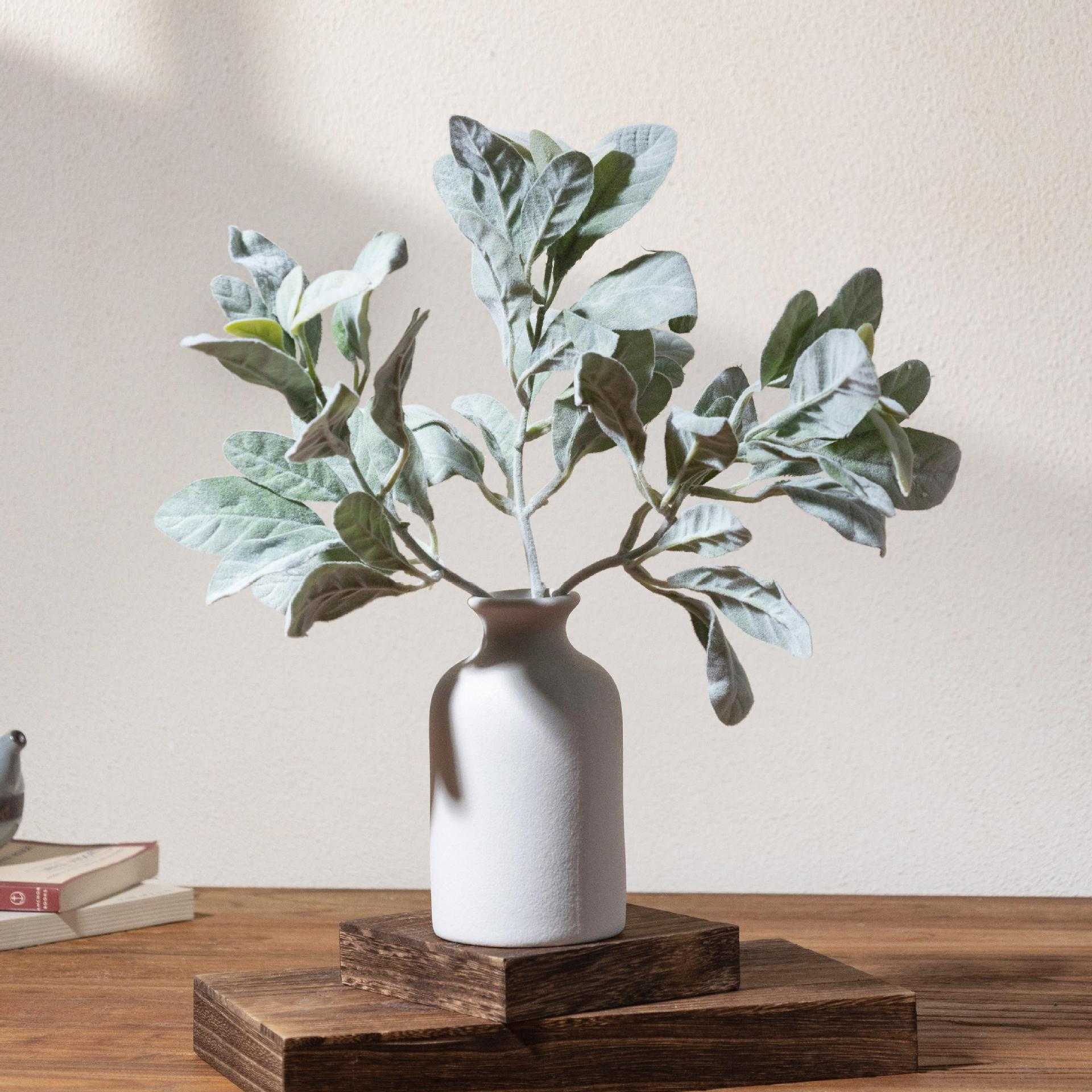 假绿植仿真植绒兔耳叶银叶菊婚庆