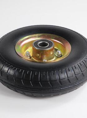 10寸橡实心免轮子34.50-静音脚轮手推车重型滚893胶轮充气轮胎厂