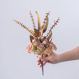 知念干烧玫瑰手札束仿假花绿植物婚庆装饰跨花境MW89102MW891花真